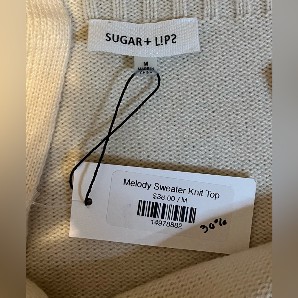 Sugar Lips Square-Neck Sweater Tank Top size M - Picture 11 of 14